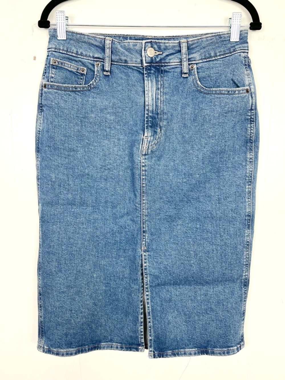Gap Denim Split Font Denim Skirt Size‎ 8 / 29 Stretch Slit Pencil Jean Skirt